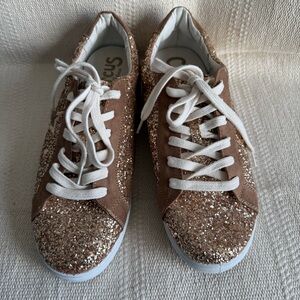 Circus Sam Edelman Gold Glitter Encrusted Vanellope-1 Sneaker SZ 8.5